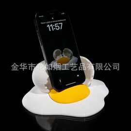 跨境煎蛋造型手机支架 趣味美食风数码配件摆件
