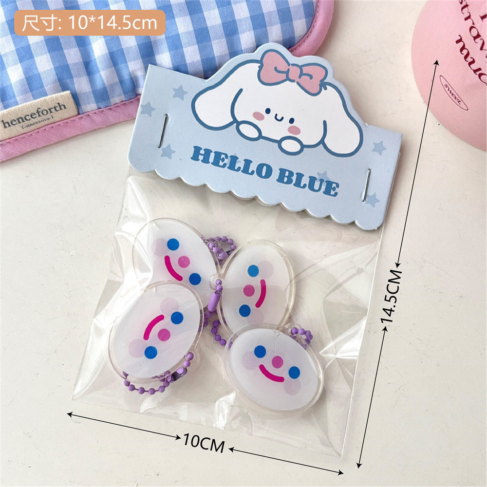 3#Colgante de cara sonriente con cadena de cuentas moradas