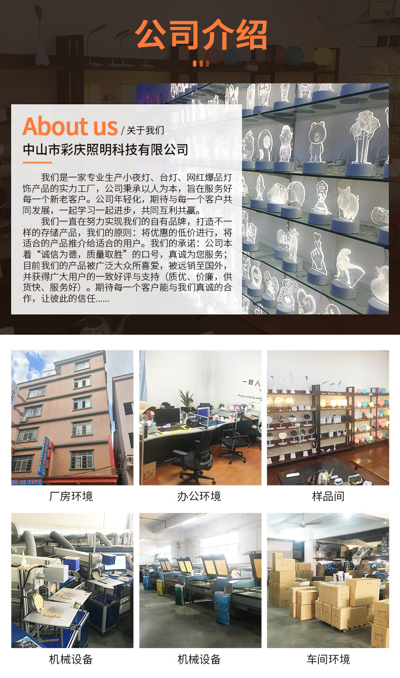 跨境创意3D小夜灯