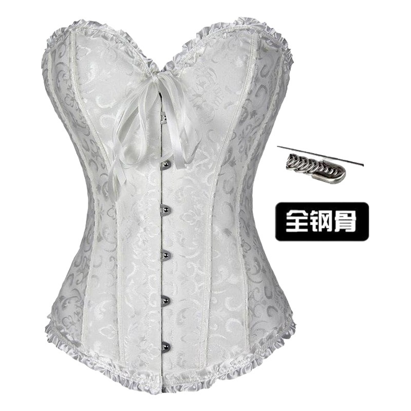 Corsé de corte europeo y americano ropa interior de boda corsé de hueso de acero fábrica al por mayor AliExpress corsé de suministro