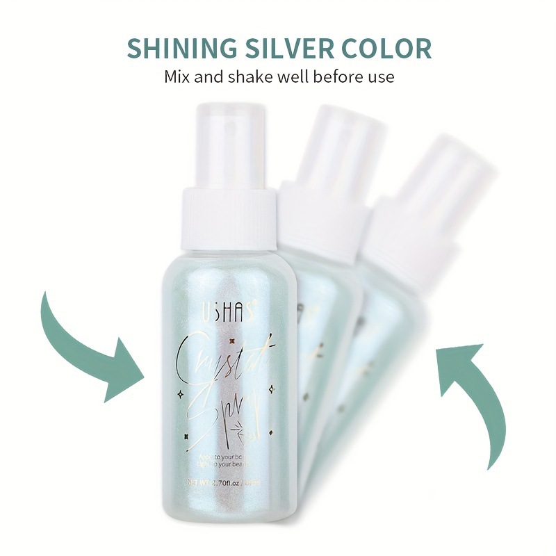 USHAS Cross-border Amazon spot venta caliente azufre brillo maquillaje peinado spray iluminador hidratante líquido reparador