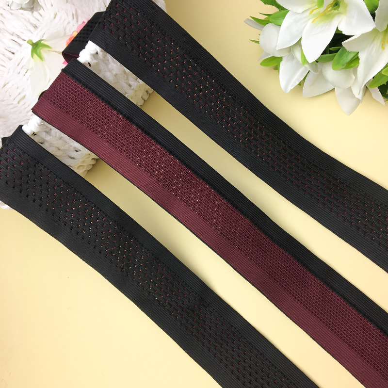 热销新品4CM双色对折拼接透气松紧带 运动裤弹力透织裤腰公紧带