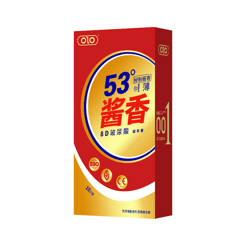 OLO コンドーム 001 超薄型ゼロ感ヒアルロン酸男性神と女神氷と火赤薄いタイトなコンドーム大人の製品|undefined