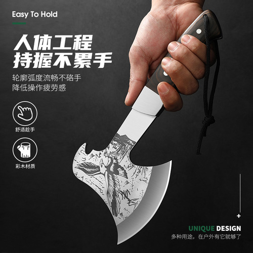 Factory direct sales outdoor ax eagle head hand ax multi-purpose woodworking ax portable firewood ax camping tool road opening