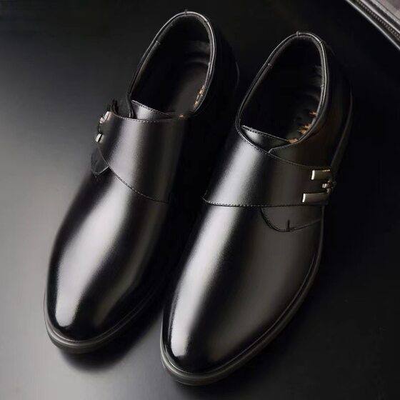 Men's leather shoes soft leather soft bottom business casual men's shoes work security work father shoes wholesale a generation of hair