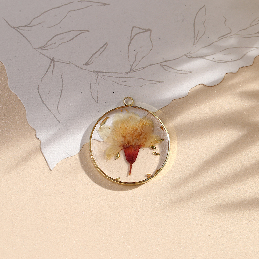 100g Weight Pendant Jewelry Making Type Diameter 30mm Jewelry Making Size DIY Jewelry Accessories Classification 10 PCS/Package Quantity Alloy, Copper Material Flower Pattern Epoxy Design Casual, Simple Style Style 10 PCS/Package Diameter 30mm Alloy Copper Flower Pendant 11