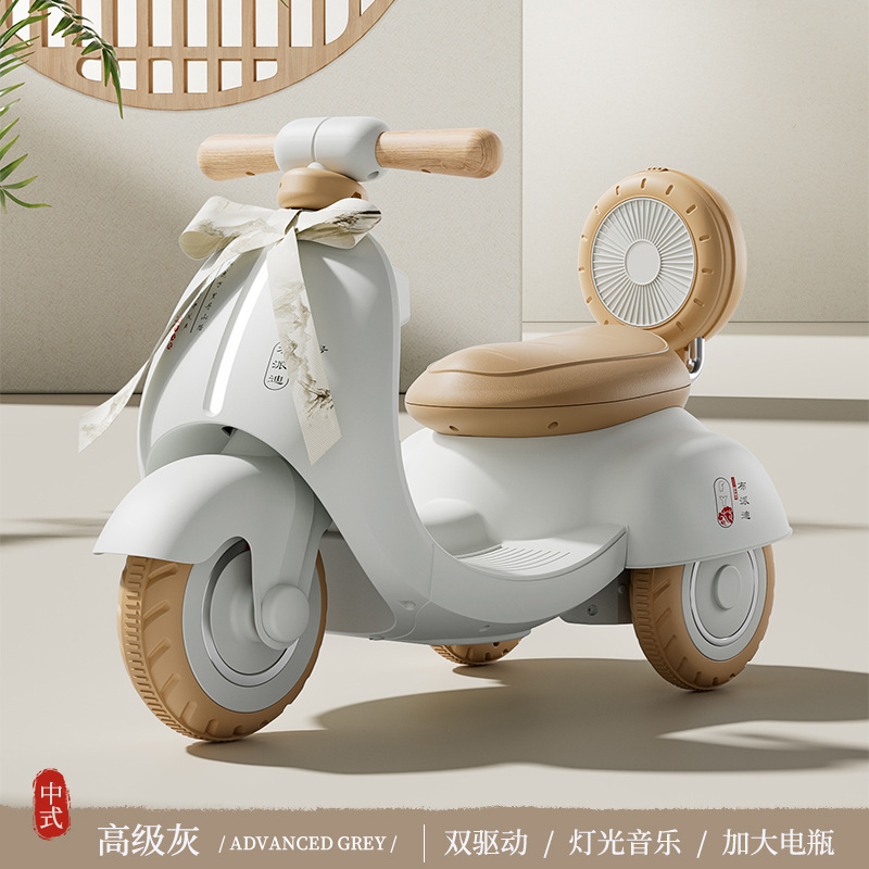 Nuevas motocicletas eléctricas infantiles para niños, tricicletas infantiles para niños, niños se pueden sentar y cargar con un vehículo de juguete de control remoto doble