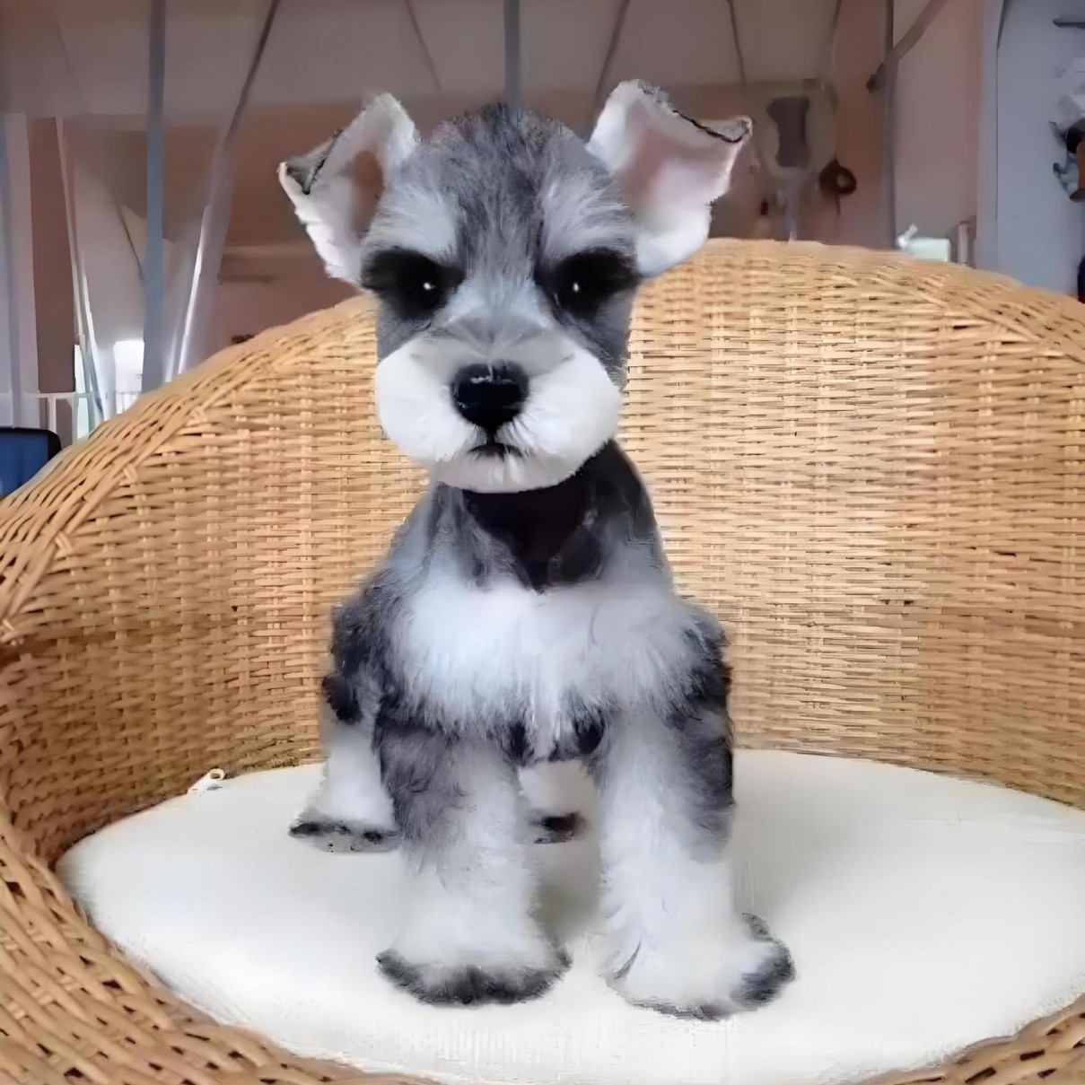 Purebred Schnauzer Puppy Live Dog Black Pepper and Salt Schnauzer Small Pet Dog Puppy Wholesale