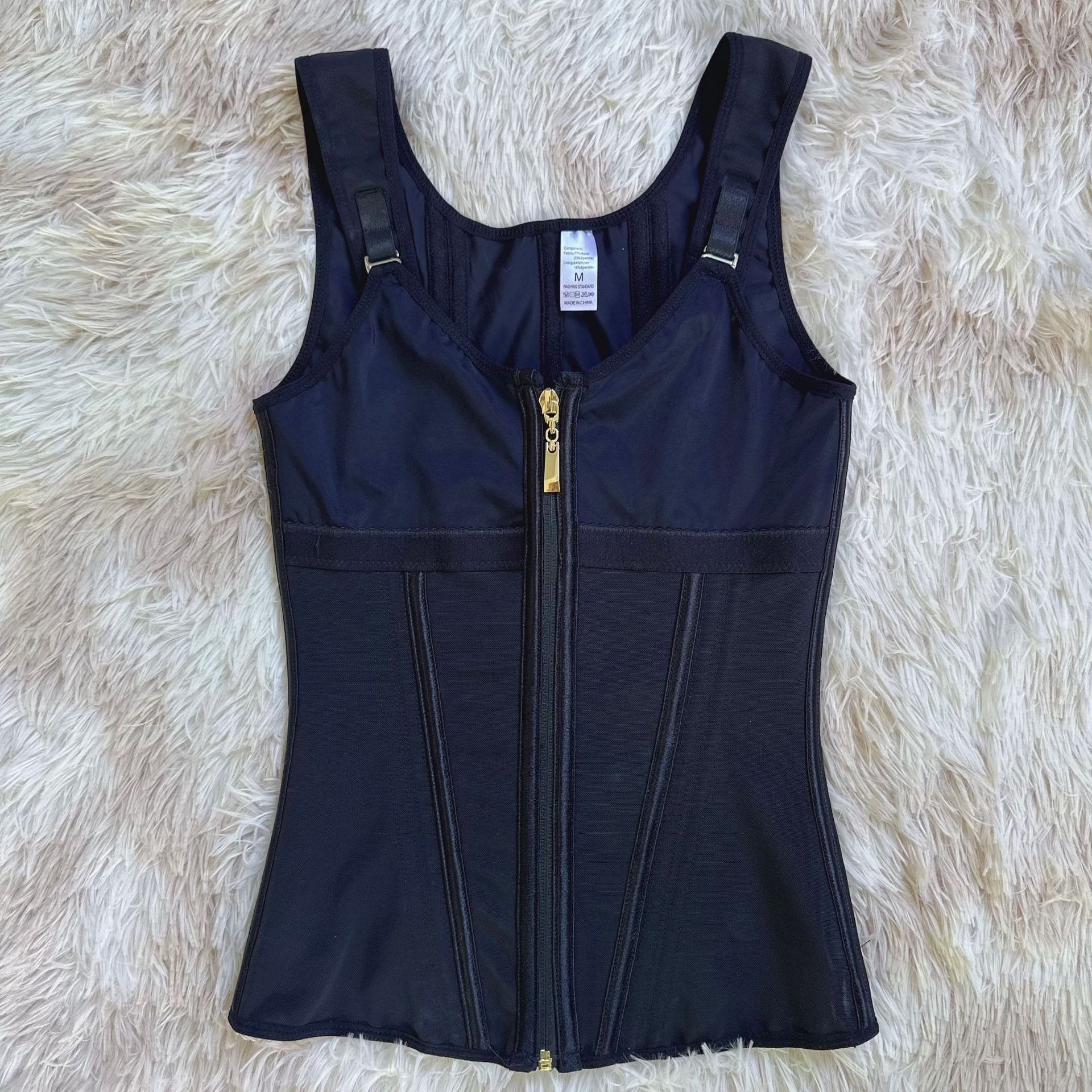 Three-row button-down shapewear vest