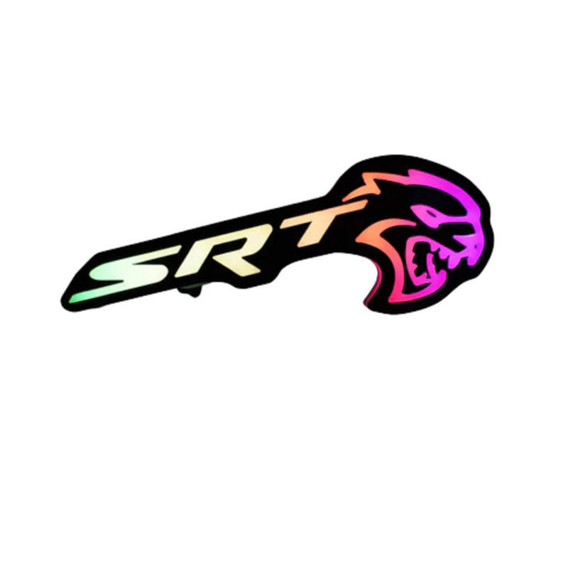Cross-Border Luminous Car Logo Srt Car Luminous Emblem Hellcat Bluetooth Rgb Car Grille Luminous Logo