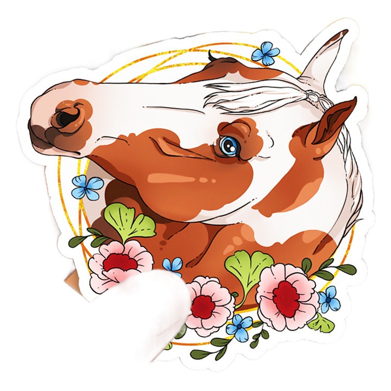 50 Zhang Ma pegatinas de equipaje de animales tendencia creativa personalidad maleta impermeable portátil pegatinas decorativas