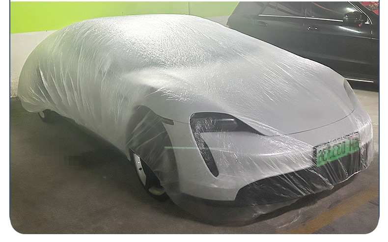 Car Disposable Car Cover Full Transparent Plastic Film Protective Car Cover Dust-proof Car Maintenance Disposable Car Cover