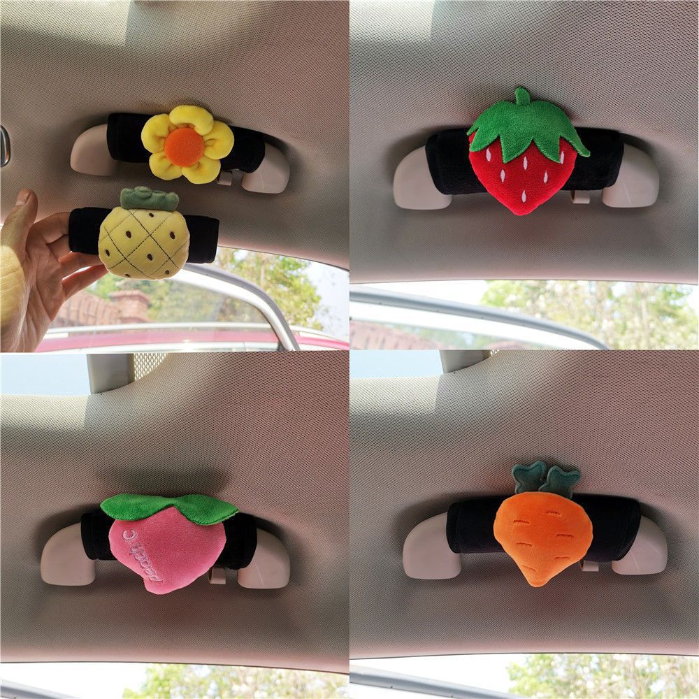 Cute dibujos animados frutas mango de automóvil hombre y mujer universal mango de puerta interior cubierta guante de tracción de techo