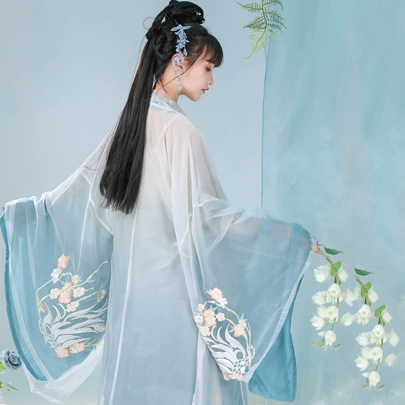 Ханьфу женский лёгкий (Flower Moon) 2023 осень, китайский стиль, варианты с широкими рукавами и юбкой