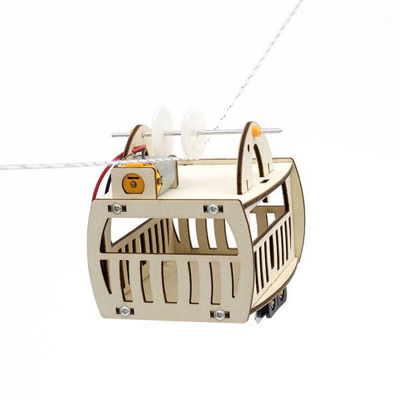 Student Science Small Making Cable Car Model Material Package Children's Fun DIY Handmade Aerial Hanging Basket Educational Equipment
