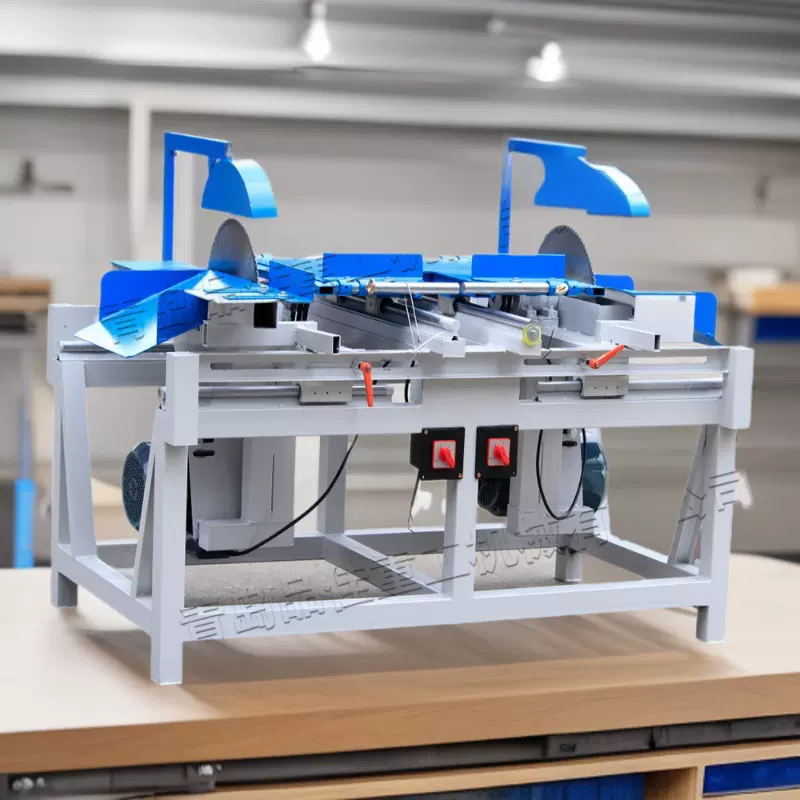 小型可调节木工齐头锯  家具装饰木板料断料机 双头切割齐头锯