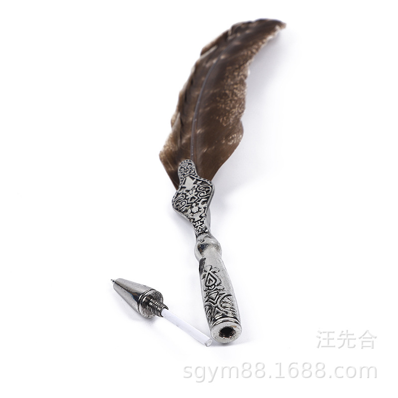 新款羽毛笔金属笔芯 圣诞节礼品 25-30公分毛质滑润，色彩靓丽详情图1