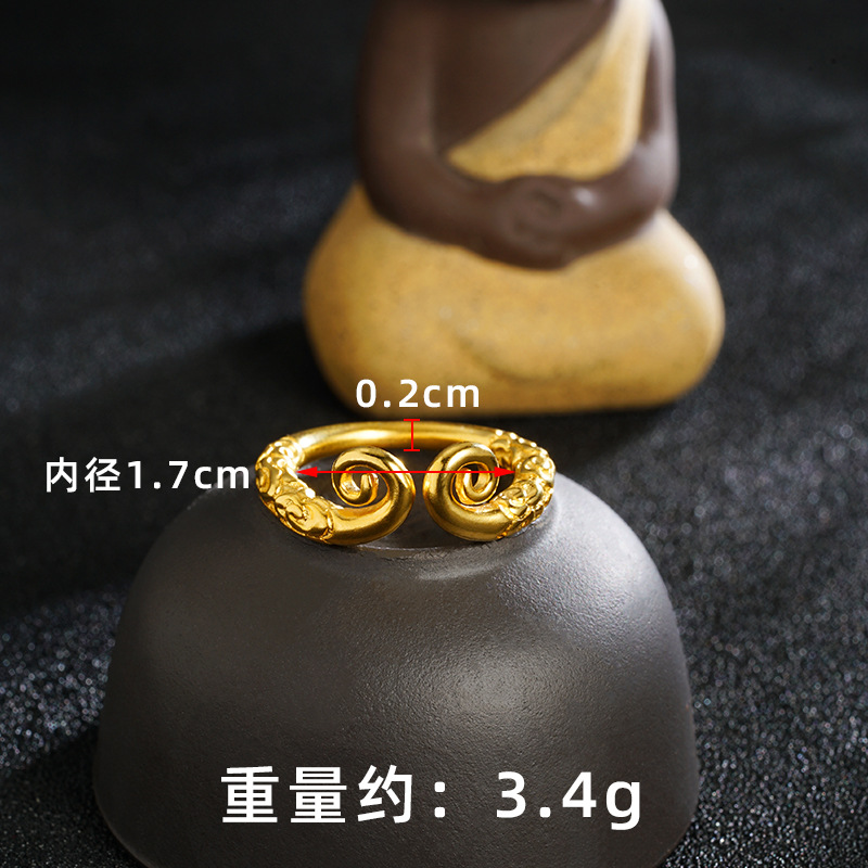 Vintage tide vietnamita arena oro brazalete de oro barra de arnés en relieve suave estricto anillo abierto accesorios al por mayor