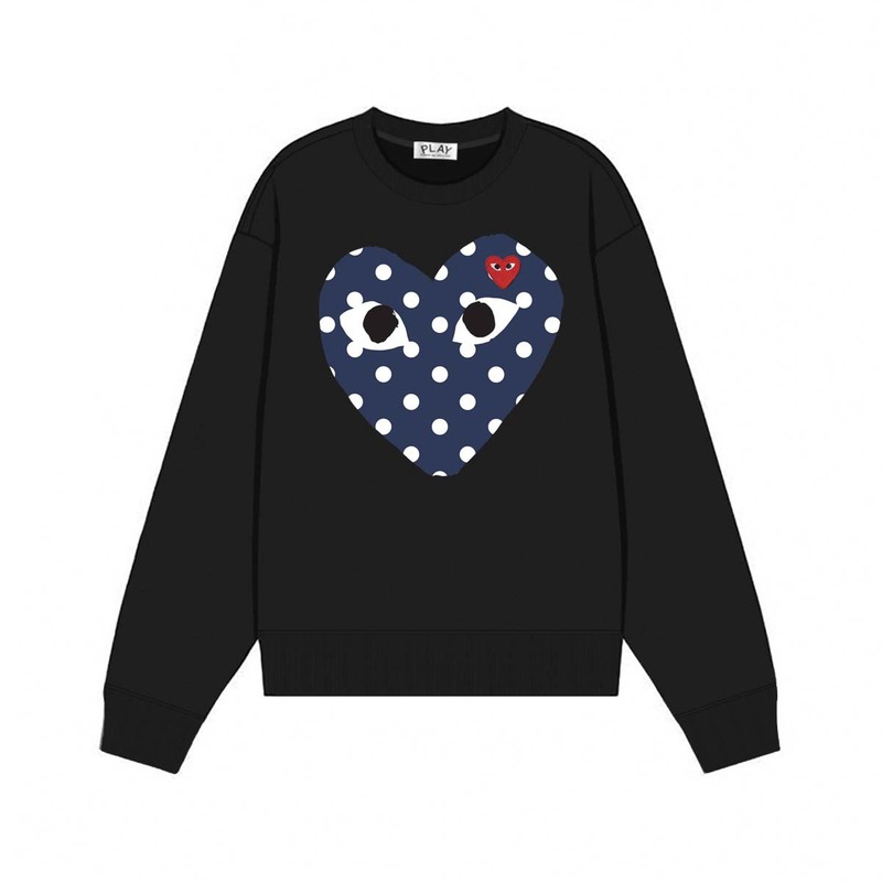 Comme des Garcons川久PLAY刺绣爱心秋冬季长袖圆领毛圈卫衣 男女|undefined