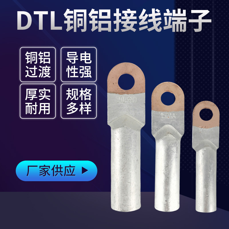 厂家非标铜鼻子接线端子 DT10-400镀锡铜线耳接线铜端子铜铝鼻子