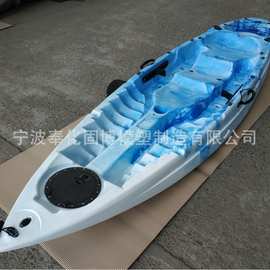 双人划艇平台舟 工厂塑料滚塑皮划艇 双人钓鱼休闲娱乐划艇