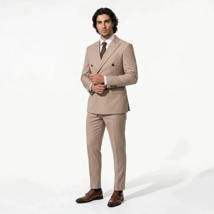Foreign Trade Groom's Wedding Suit Engagement Set Men's High-End Business Casual Formal Wear Wedding Suit 2-Piece Set