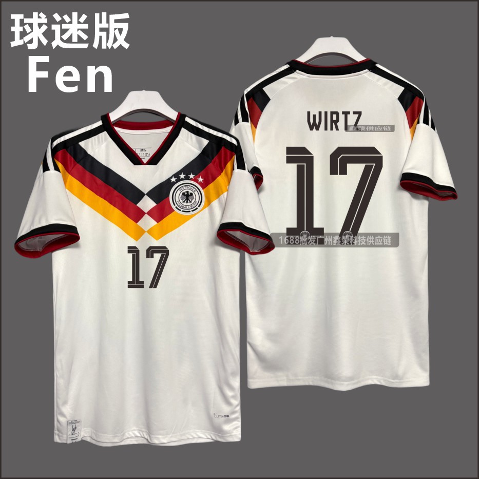 Camiseta de casa de la Copa del Mundo 2026 de Alemania No. 10 Muciara No. 17 Wirtz fan uniformes de fútbol al por mayor
