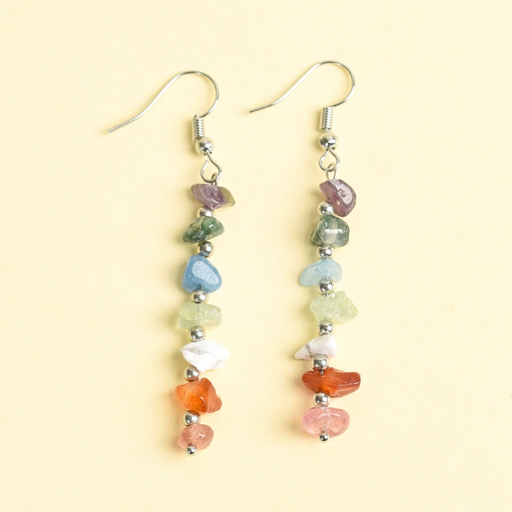 Natural water, mixed crystal, creative earrings handmade, Amazon, simple and elegant design