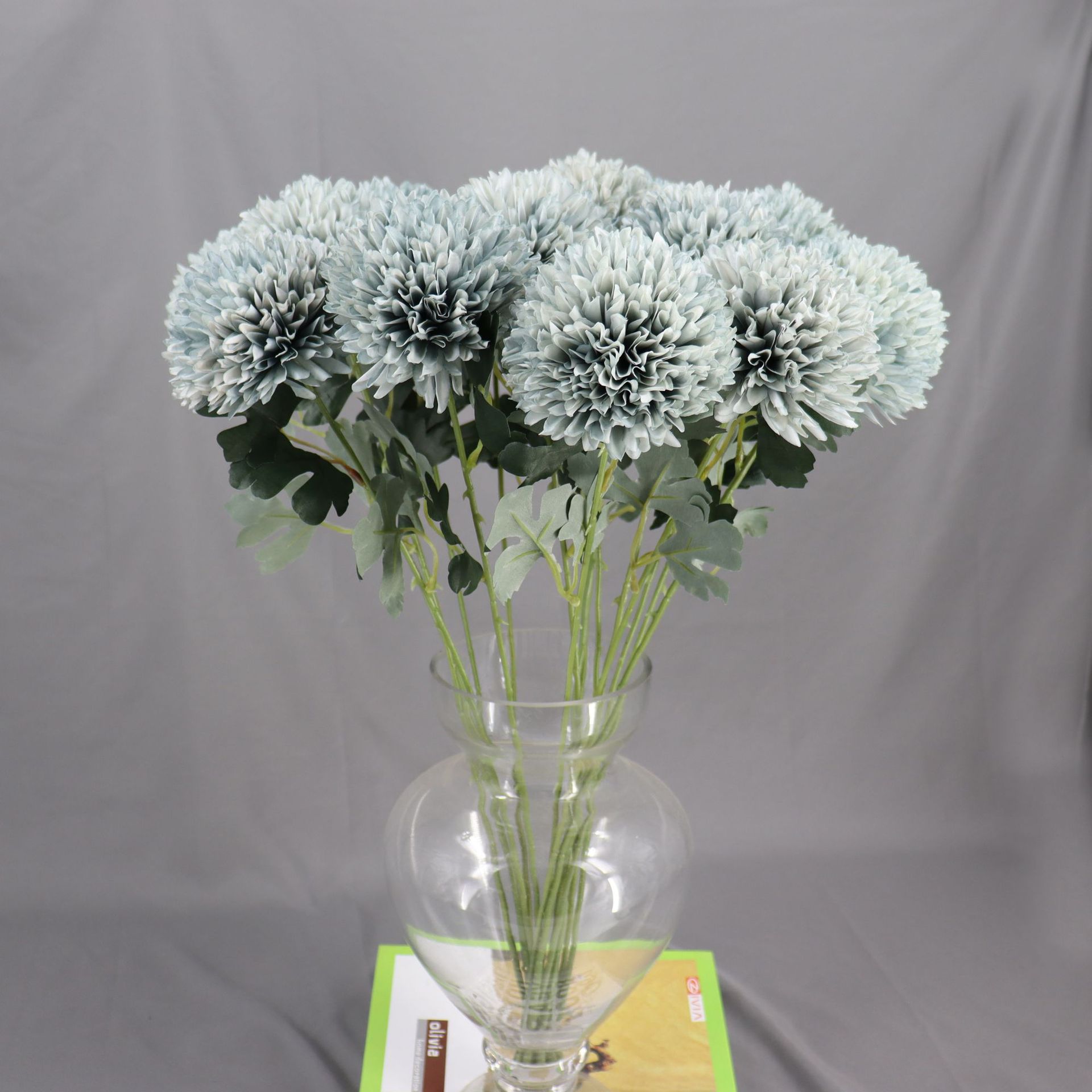 Hortensia de estilo europeo Bola de cebolla bola de la flor Bola de espina flor artificial Hortensia Flor de seda flor falsa decoración del hogar reunión de la boda Guía