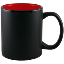 11盎司内色外黑无光杯， 黑色哑光杯，内色外无关黑杯，可烤花