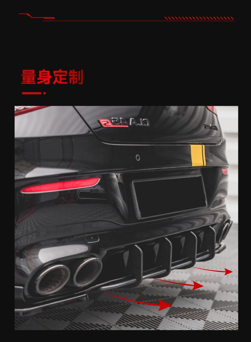 Applicable to 2020-2023 Mercedes-Benz cla class c118 cla35 cla45 amg tail lip rear lip rear blade modification