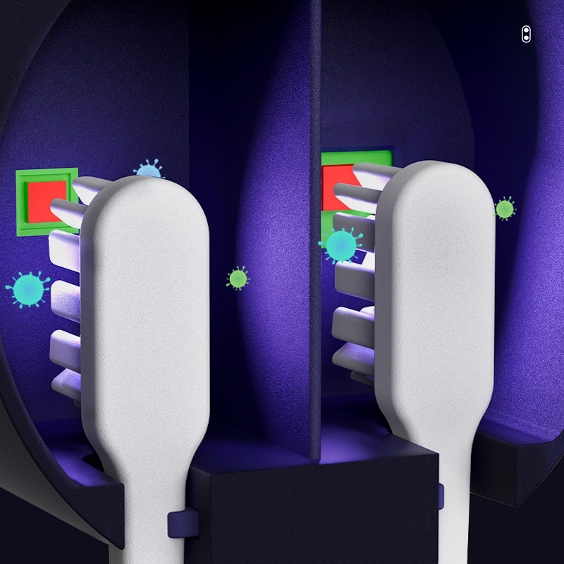 2025 ダブル歯ブラシ滅菌器 UV スマート滅菌空気乾燥壁掛けパンチフリー電動歯ブラシ収納|undefined