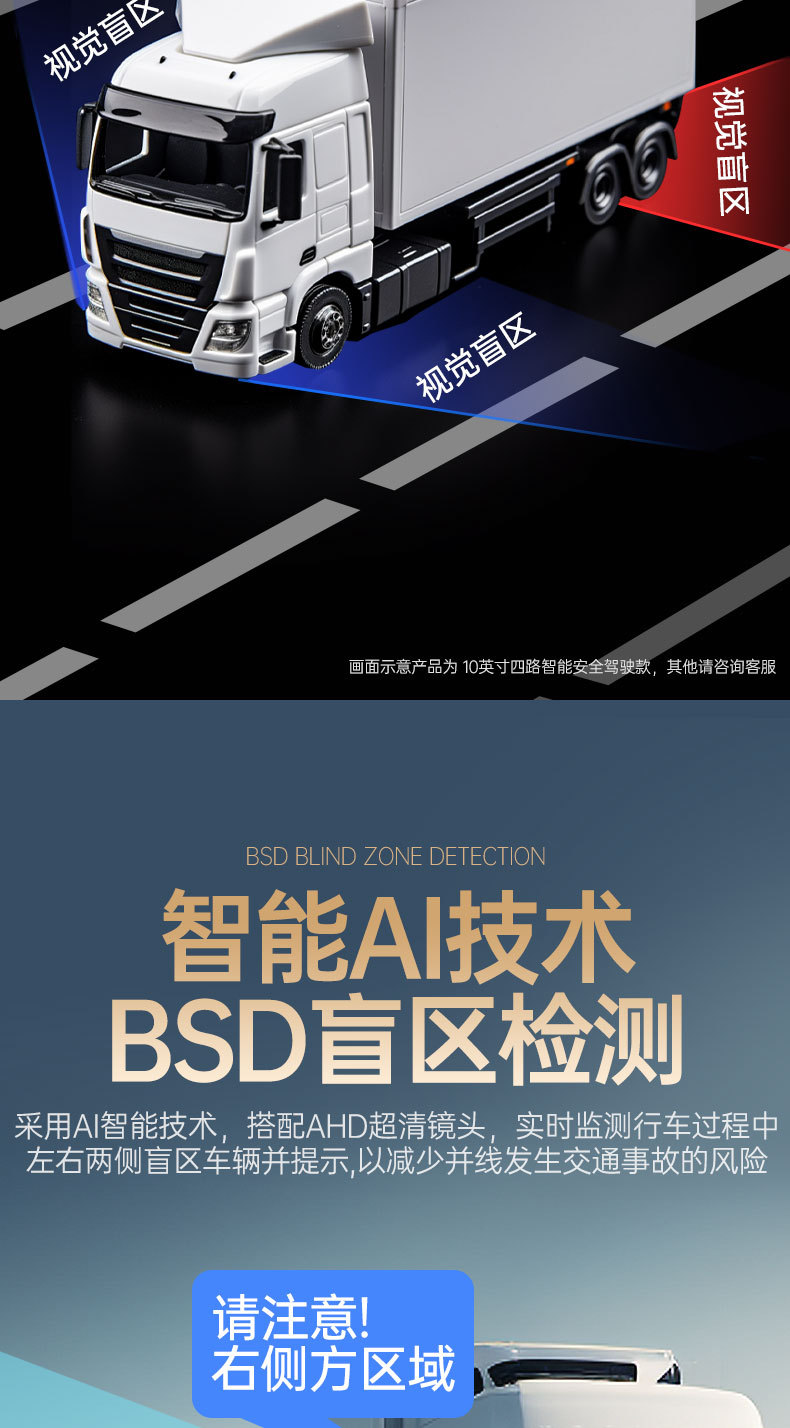 Truck Driving Recorder Front and Rear Dual Camera Gps Remote Four-Way Monitoring 24V High-Definition Reversing Image All-In-One Machine