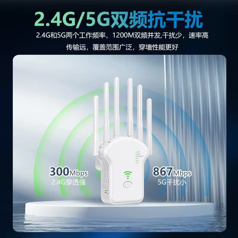 [WiFi усилитель сигнала гигабитный двойной частоты 5G домашних маршрутизатор AP ретранслятор мост через стену беспроводная сеть]