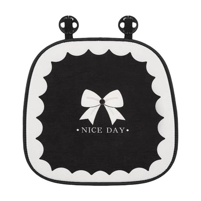 Lumbar Support Bowknot Car Neck — Waist support - chenille-white-edge-bow-cushion-front-row