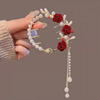 Ponytail from pearl with tassels, hairgrip, hairpins, hair accessory, wholesale