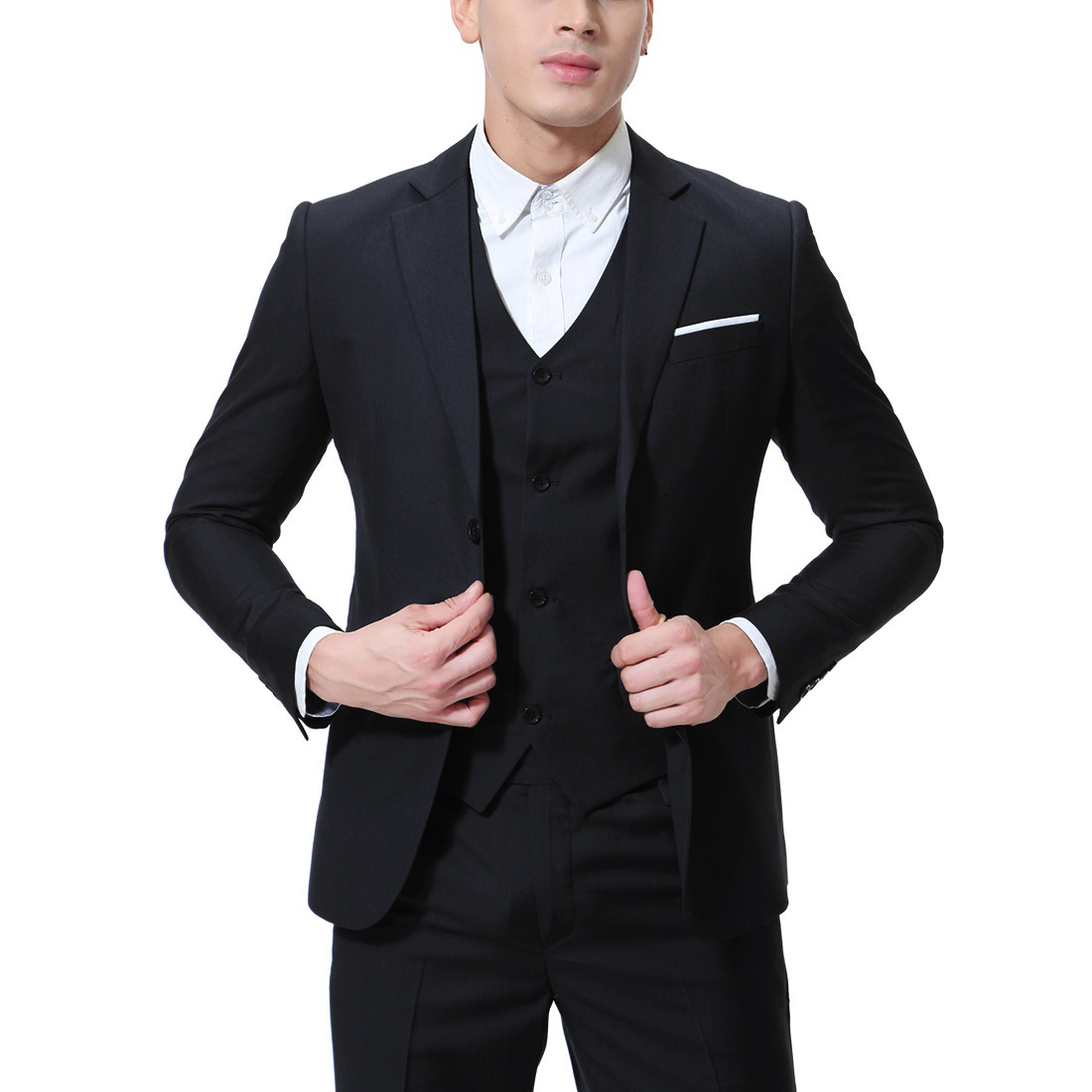 男士西服套装修身韩版商务职业正装新郎结婚礼服男休闲小西装外套