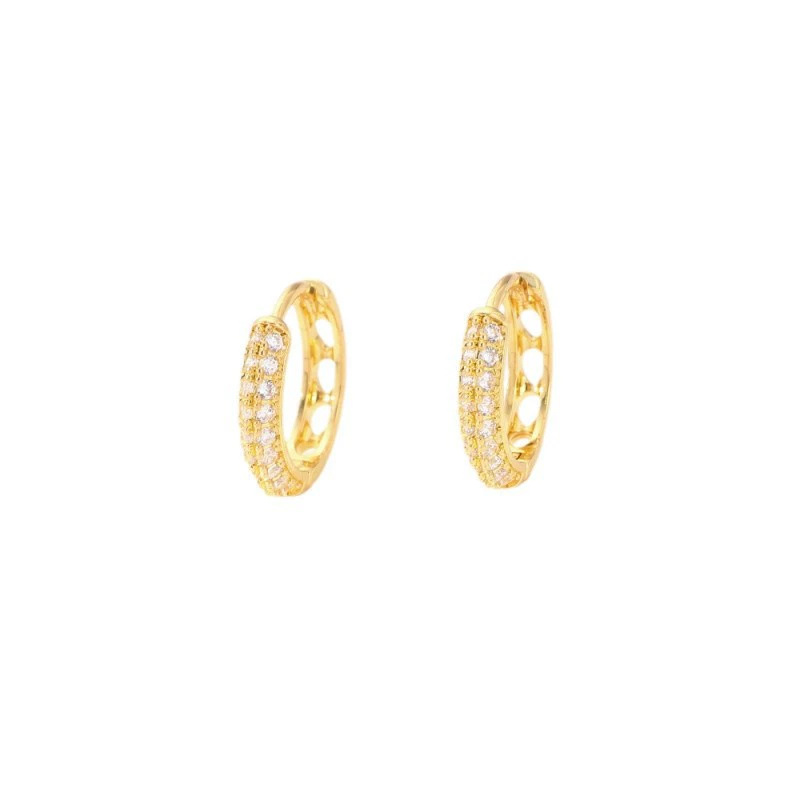 Double Row Micro-set Zircon Ear Cuff Earrings for Women, Geometric Gold Hoop Ear Cuff, Simple Elegant Ear Wrap detail image 7