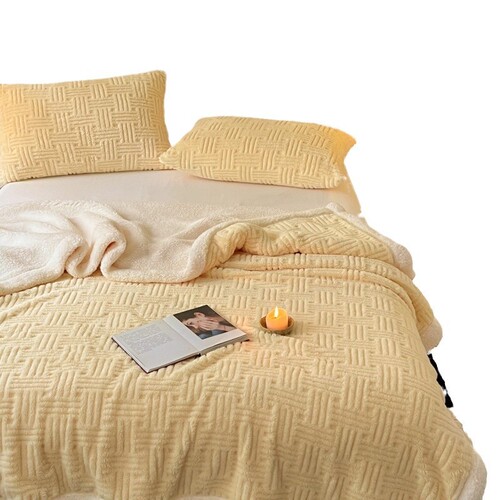 Trade Thick Patterned Soft Cotton Wool Blanket Warm Milk Wool Bed Sheet Sofa Blanket Napkin Cover Blanket