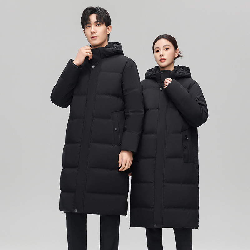 Northeast Extreme Cold White Goose Down Jacket Men's and Women's Super Long Knee-to-Ankle Winter New Business Wear plus size Jacket