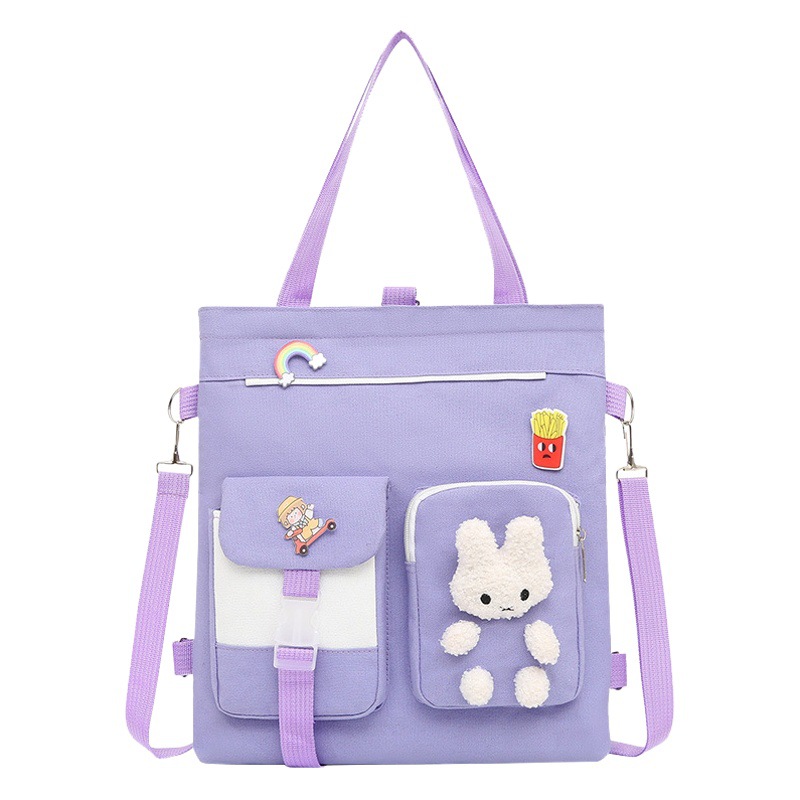 Bolsa de aprendizaje para estudiantes de escuela primaria bolsa de maquillaje a prueba de agua para niños bolsa de mensajero de dibujos animados mochila bolsa de arte multiusos portátil de secundaria