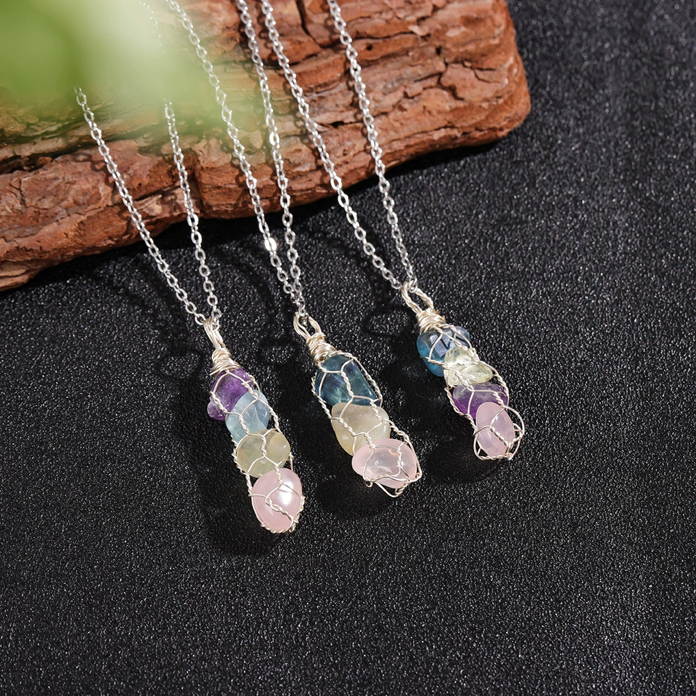 Natural water, crystal, pendant, accessory, natural ore, European style, handmade