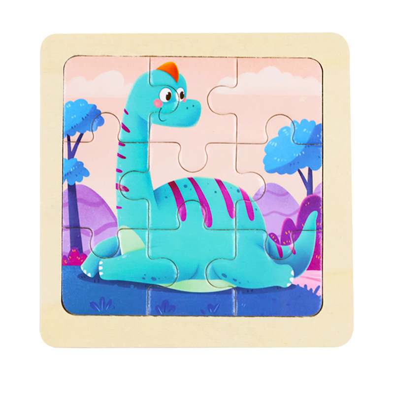 Fábrica directa de niños pequeños 9 piezas de dibujos animados de madera plano rompecabezas puzzle puzzle juguetes de educación temprana para bebés image 24