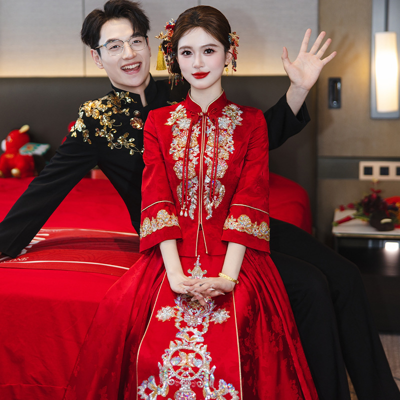 2026新款秀和服婚服敬酒服新娘结婚出嫁衣女新中式出阁高级小个子