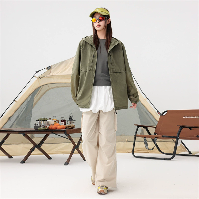 Высококачественная одежда для кожи UPF50+ для трансграничных видов спорта на открытом воздухе, может открываться двумя способами, тонкий летний стиль, популярная прямая трансляция.