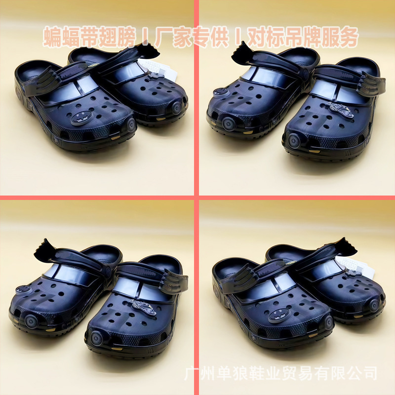 Cross Summer Eva Material Batman Winged Sandals Baotou Flat Heel Style Summer Casual Clogs
