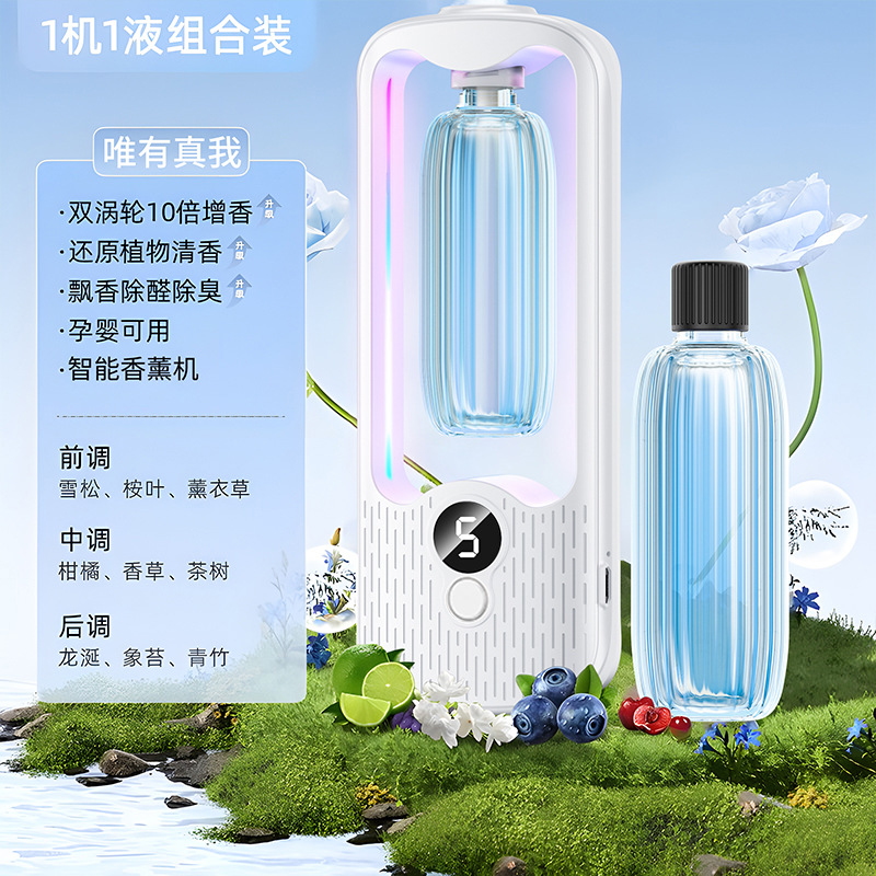 [디지털 디스플레이 + 주변광 아로마테라피 머신] + Realme 에센셜 오일 한 병만