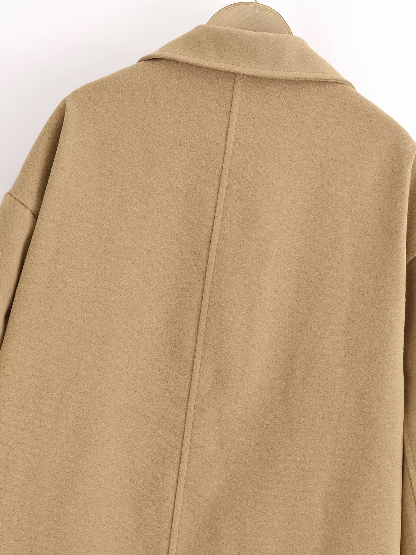 Women's clothing 2024 summer new item camel short scarf woolen coat jacket_voghion.com