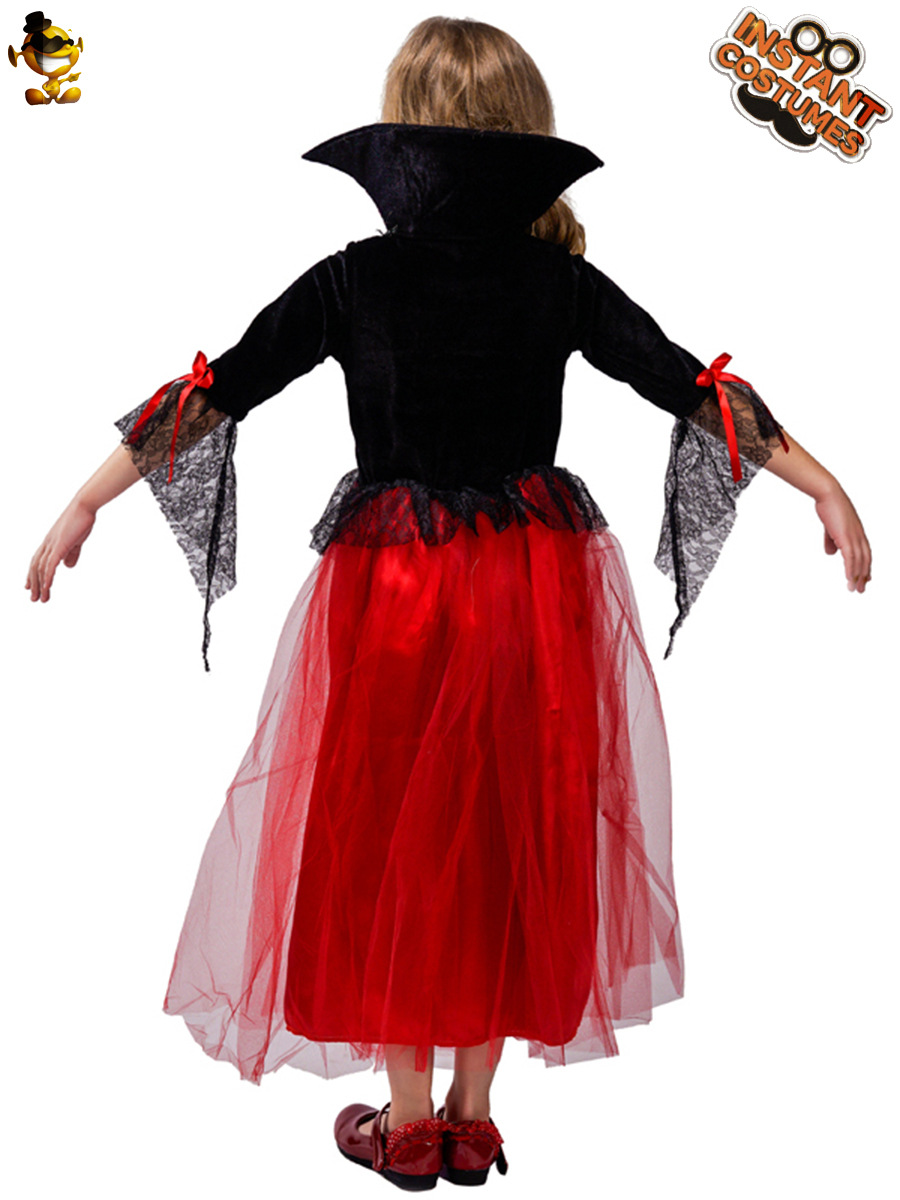 Halloween Cosplay traje mascarada partido traje de los niños traje de rendimiento horror niña vampiro