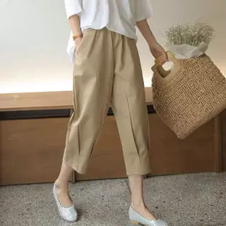 松紧腰宽松显瘦哈伦裤大码休闲裤2026春夏百搭文艺九分裤棉麻裤女